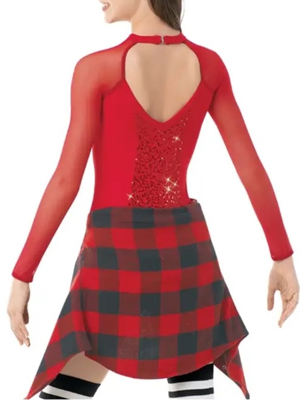 Weissman Sequin Red Biketard Dance Costume - Picture 6 of 6